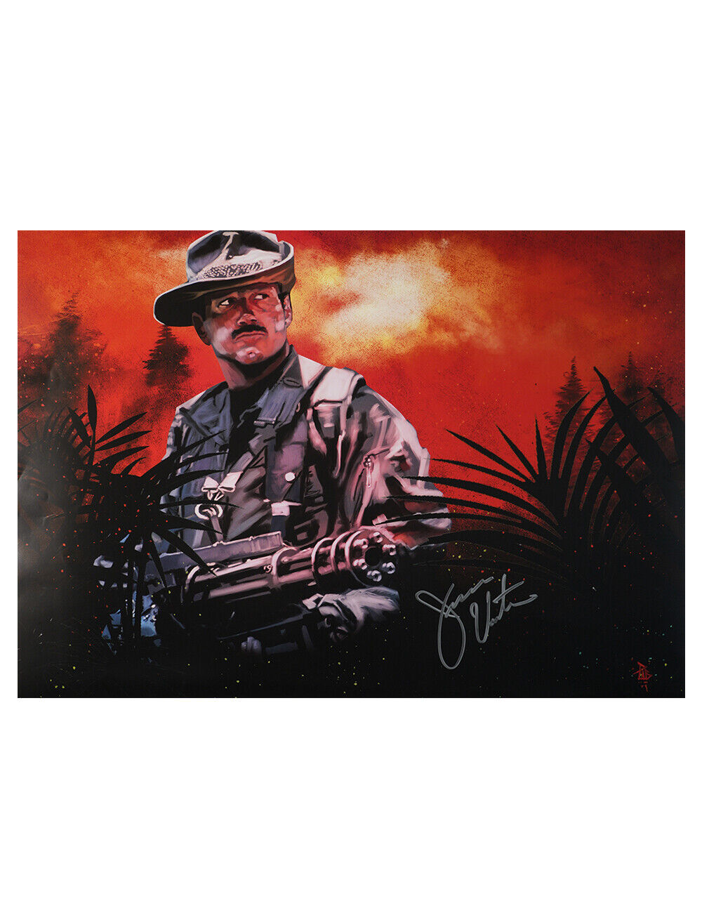 Predator Blain A2 Illustrated Art Print Signed By Jesse Ventura 100% + COA