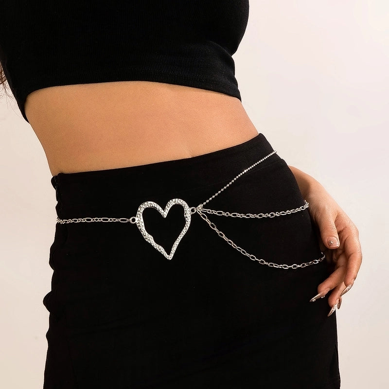 Minimalist Classic Style Heart Shape Iron Women's Chain Belts