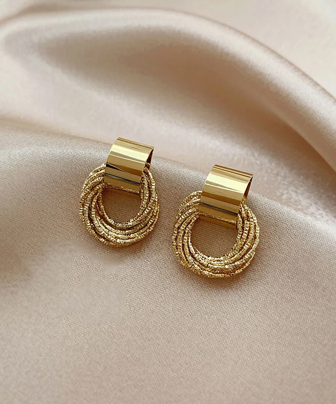 Loose Gold Metal Circle Hoop Earrings