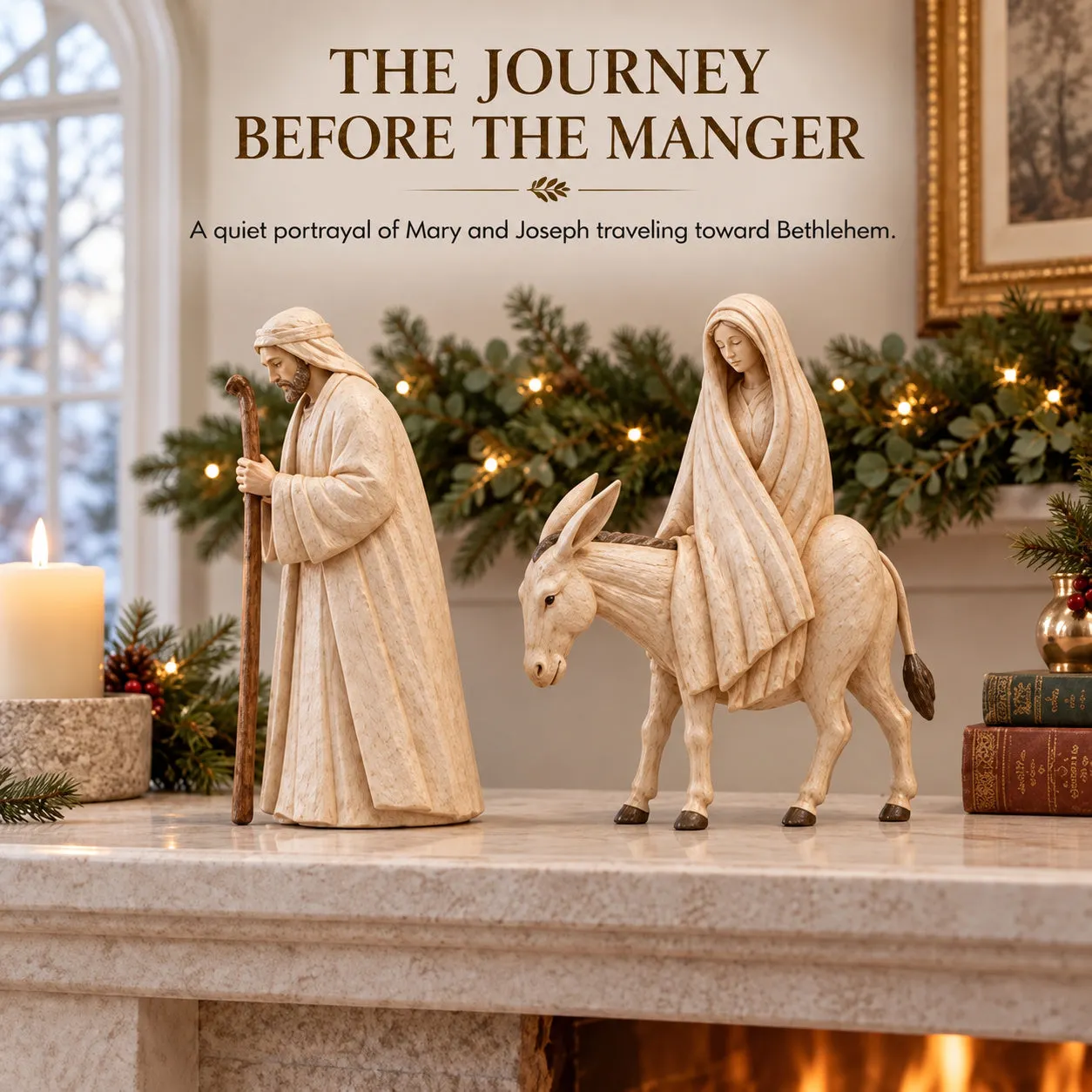 Mary and Joseph Journey to Bethlehem Nativity figurines