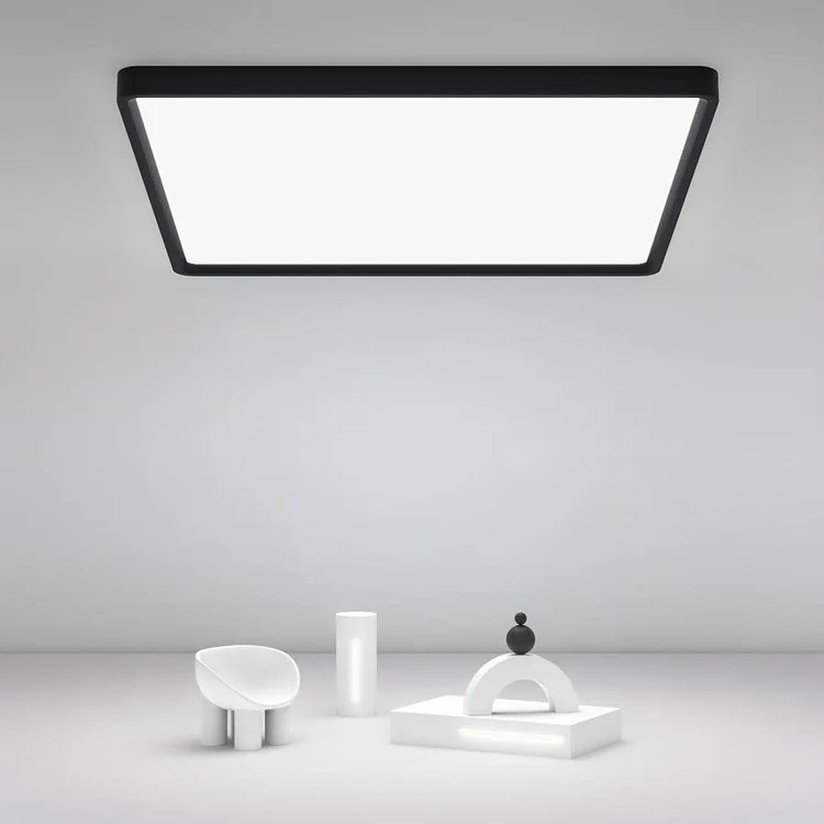 Modern Flat Industrial Black Flush Mount Ceiling Lights for Kitchen Dining Room Lighting - Appledas