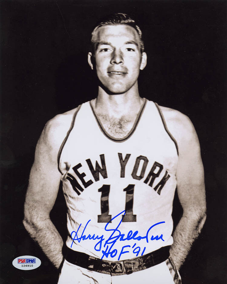 Harry Gallatin SIGNED 8x10 Photo Poster painting + HOF 91 New York Knicks PSA/DNA AUTOGRAPHED