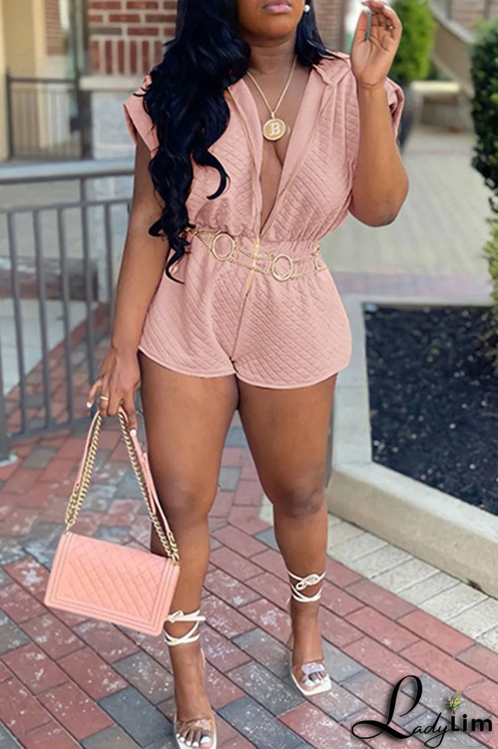 Army Green Casual Solid Patchwork Zipper Hooded Collar Straight Jumpsuits