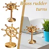 Brass Rudder Rotating Ornaments Pilot Helmsman Desk Decoration Ornaments Car Ornaments Copper Crafts
