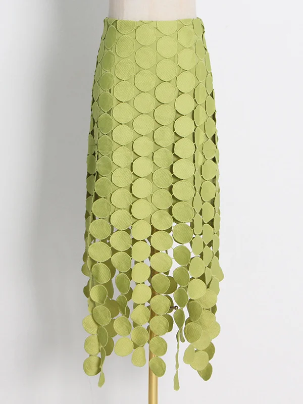 Urban Irregularity Tasseled Embroidered  Skirts