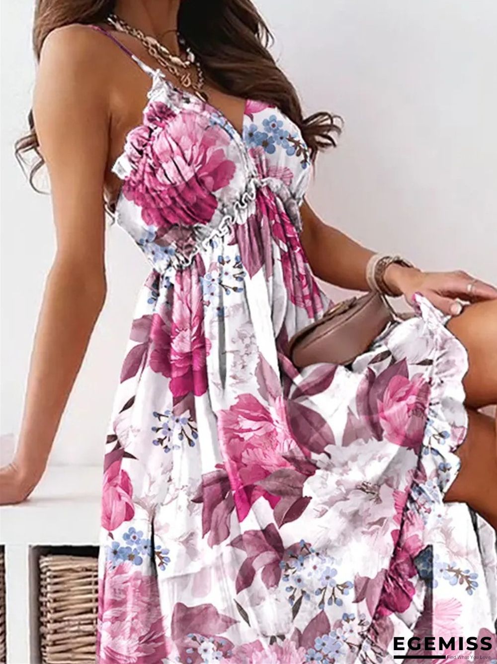 Bohemian Sexy Suspender Loose Chiffon Dress | EGEMISS