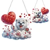 Diamond Painting Acrylic Cloud Heart White Bear Diamond Painting Art Pendants for Adults