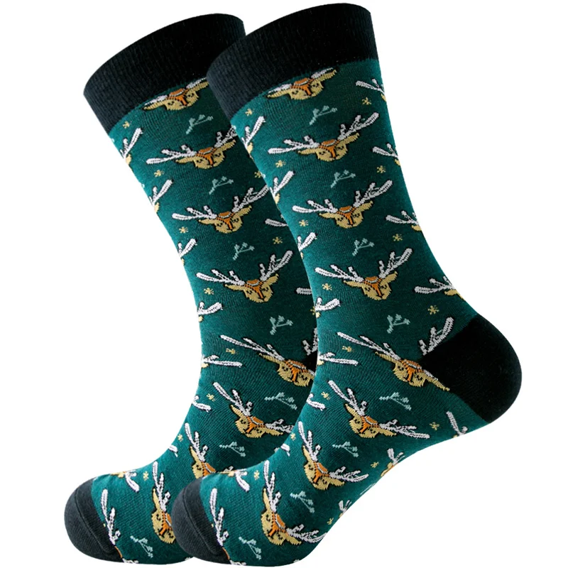 Christmas Retro Elk Thick Line Warm Mid-Calf Socks 