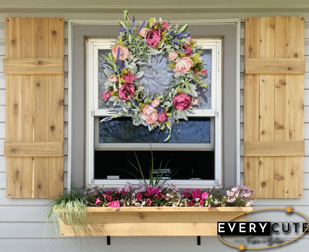 Summer peony wreath for front door - Lambs ear farmhouse wreath