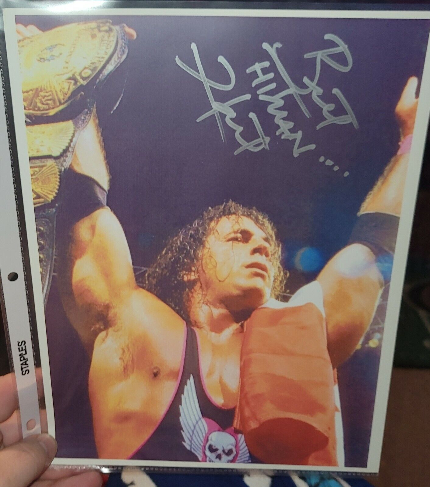 Bret The Hitman Hart WWE HOFer authentic hand signed autographed 8 1/2x11