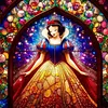 Snow White Stained Glass Full DIY 5D Round Drill Diamond Painting Kit for Adults/Beginners Home Decor Diamond Dots Paintings Picture Arts Craft 40x40cm