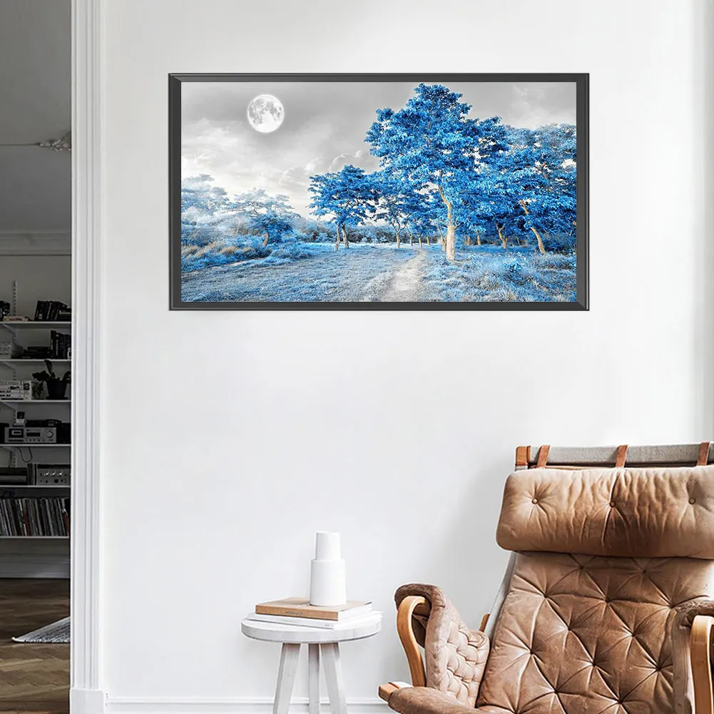 Full Round Diamond Painting 80*40cm - Blue Woods