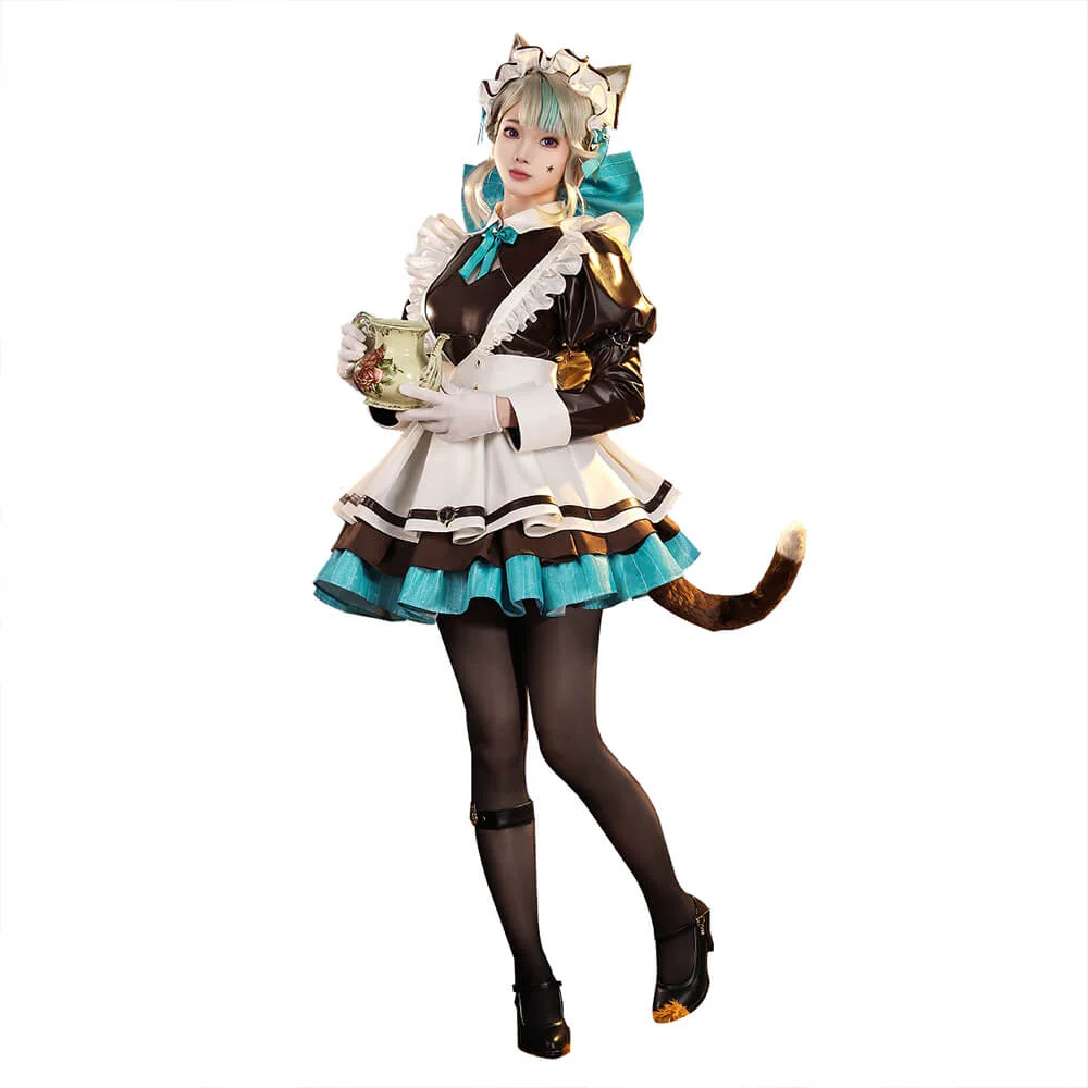 【Size S-3XL】DokiDoki-SR Game Genshin Impact Cosplay Lynette Costume Maid