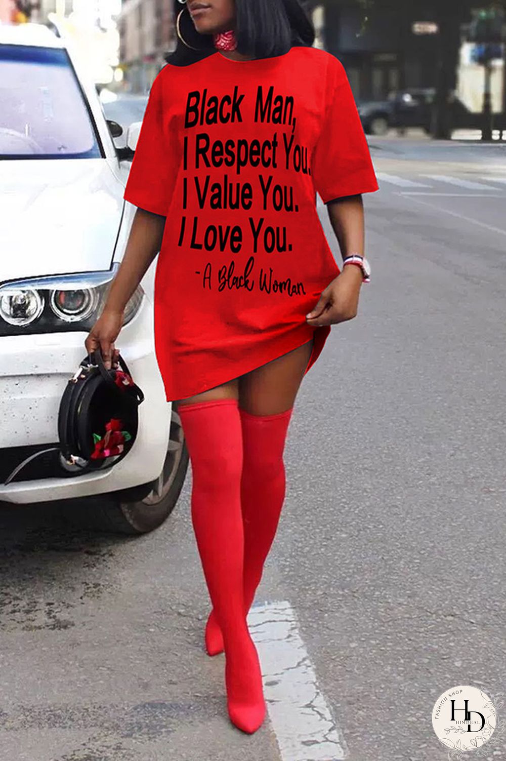 White Polyester England Black Shirt sleeves Short Sleeves O neck Step Skirt Knee-Length Print Character Dresses