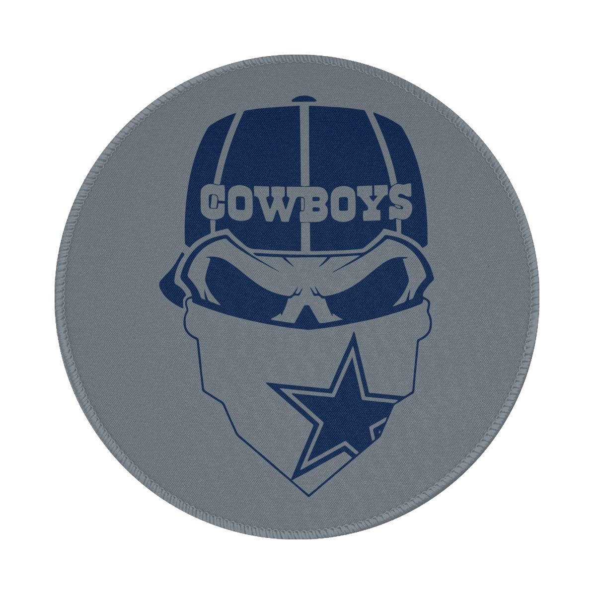 Dallas Cowboys Skull Logo Non-Slip Rubber Round Mouse Pad