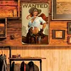 Cowgirl pin up girl - Panneaux en &eacute;tain m&eacute;tallique(20*30cm/30*40cm)