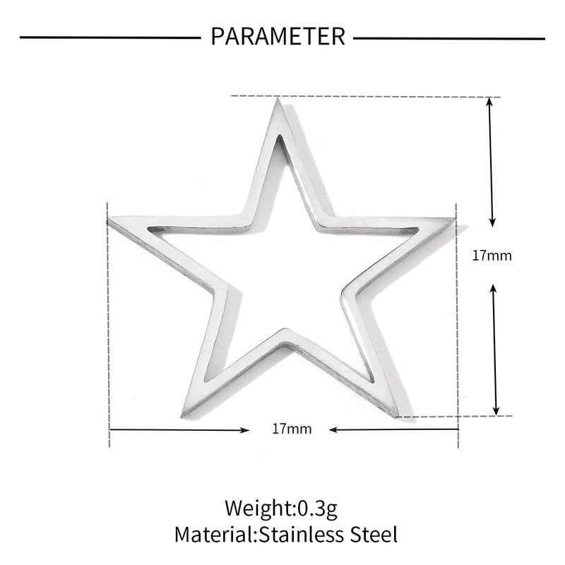 20 PCS/Package 28.5*30mm 6*11mm 7 * 12mm 201 Stainless Steel 18K Gold Plated Star Heart Shape Smile Face Polished Pendant