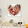 Love Flowers And Robins-11CT Stamped Cross Stitch 40*40cm/15.75*15.75in tapestrymarket