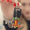 (US Only)6Pcs Double Sided Special Shape Bunny Lighthouse Diamond Painting Keychain