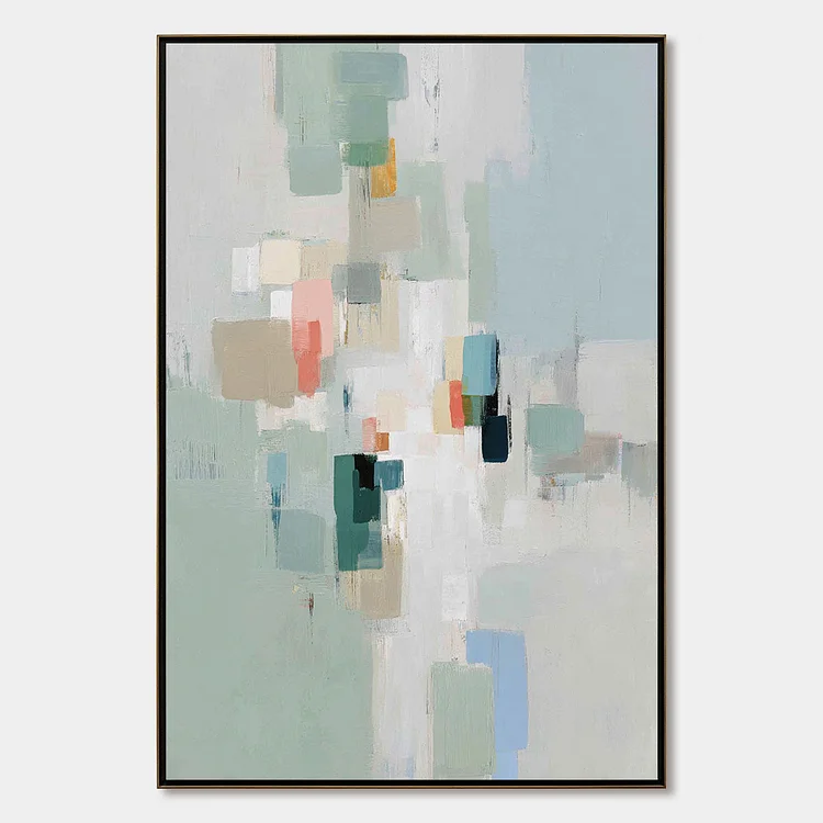 WHISPER: Minimalist Muted Tone Abstract Wall Art（Canvas painting）