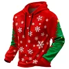 3D Print Christmas Ugly Sweater Retro Color-blocked Men's Hooded Sweatshirt