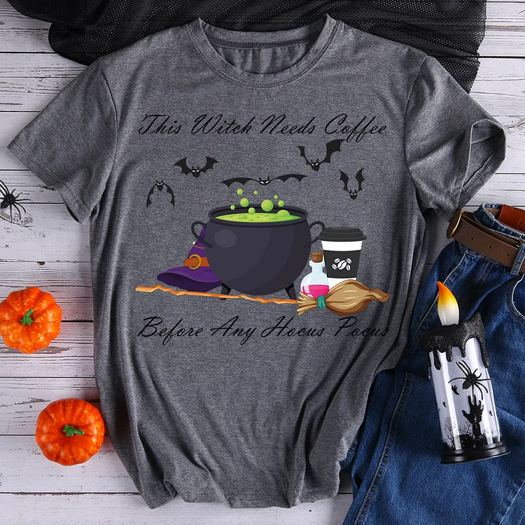 This Witchy Mama Needs Coffee T-Shirt-06883