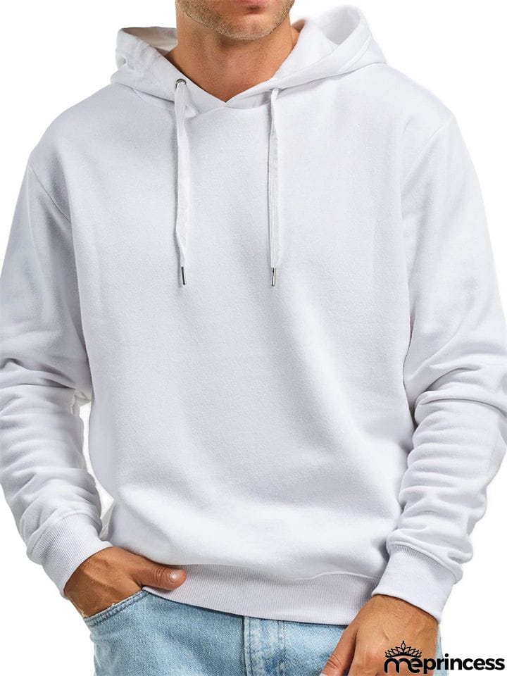 Men's Solid Color Thick Pullover Hoodies