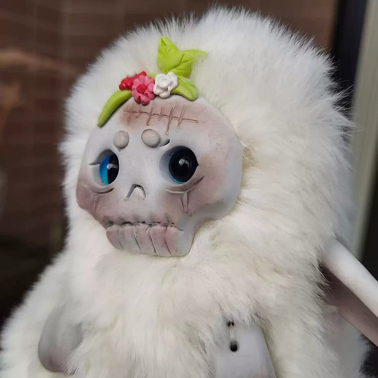 Fantasy Creature Skull Rabbit Doll | Mythical Creatures Creepy Art Doll | Plush Elf Creature | Gifts 