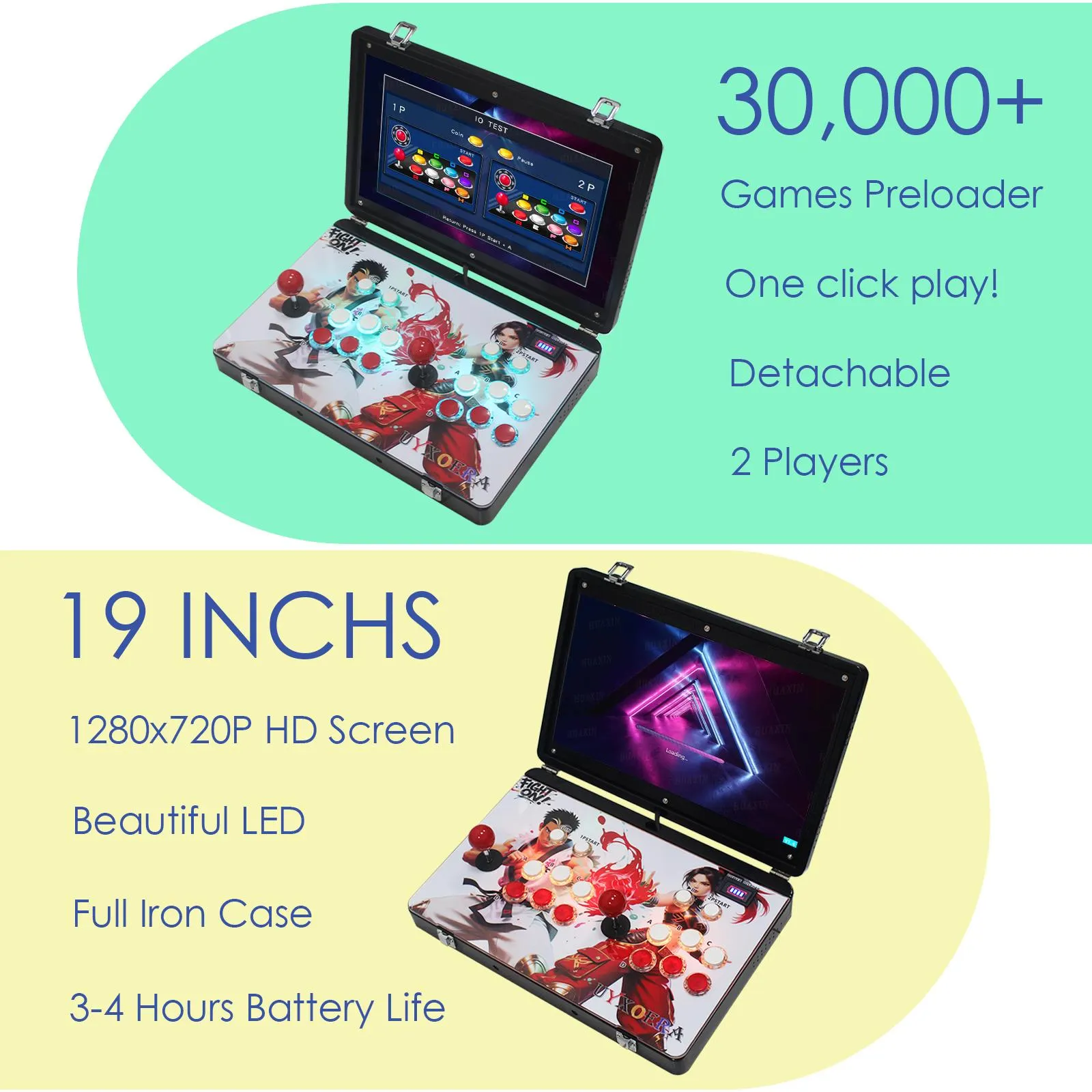 9800 in 1 Hand-held Portable Selected Arcade Game Console 17.5-inch HD Screen Dual Players Box DX, Retro Video Game Machine Search/Hide/Save/Load/Pause Games 9800 in 1 Hand-held Portable Selected Arcade Game Console 17.5-inch HD Screen Dual Players Box DX, Retro Video Game Machine Search/Hide/Save/Load/Pause Games