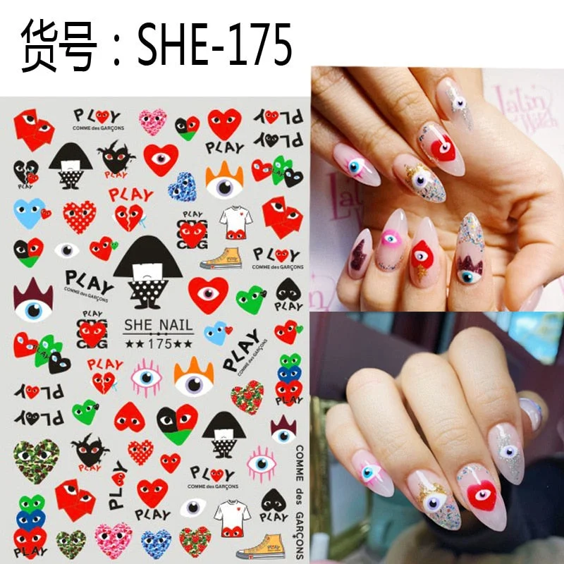 SHE-176 Sunflower Bear Cartoon Rose flower butterfly 3D Back glue Nail decal Nail sticker Nail decoration Nail art Nail ornament