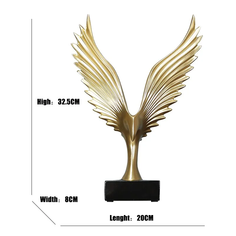 Creative Resin Wing Model Home Decorative Modern Abstract Sculpture Eagle Statues For Decoration Office Desk Industrial Decor