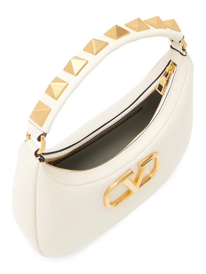 Valentino Garavani Stud Sign Leather Hobo Bag