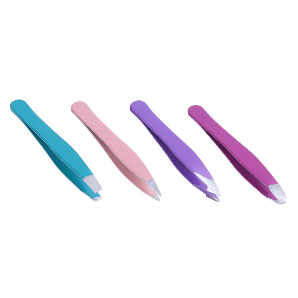 

4pcs Professional Metal Slant Tip Hair Removal Eyebrow Tweezer Makeup Tool, 501 Original