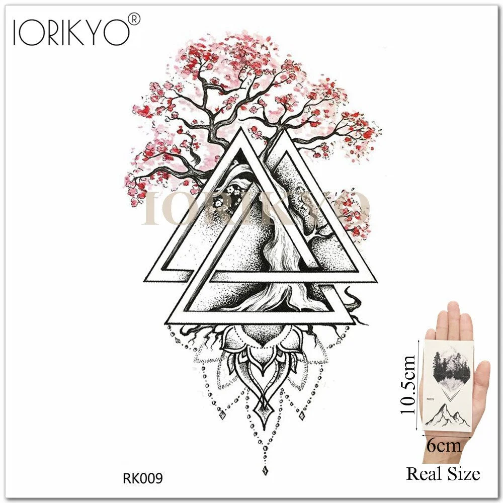 IORIKYO Temporary Women Tattoo Arm Stickers Body Chest Geometric Flash Tree Water Transfer Tatoos Dreamcatcher Sexy Fake Tattoo