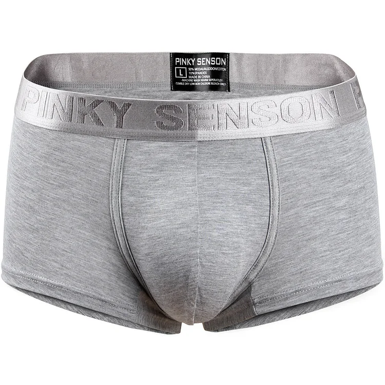 Men low-rise underwear big pouch solid color cotton C4B