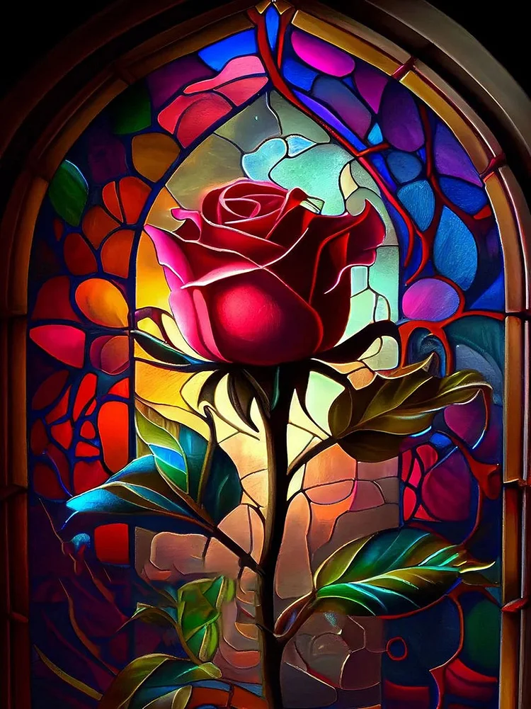 Glass Art - Flowers 11CT Stamped Cross Stitch 50*60CM