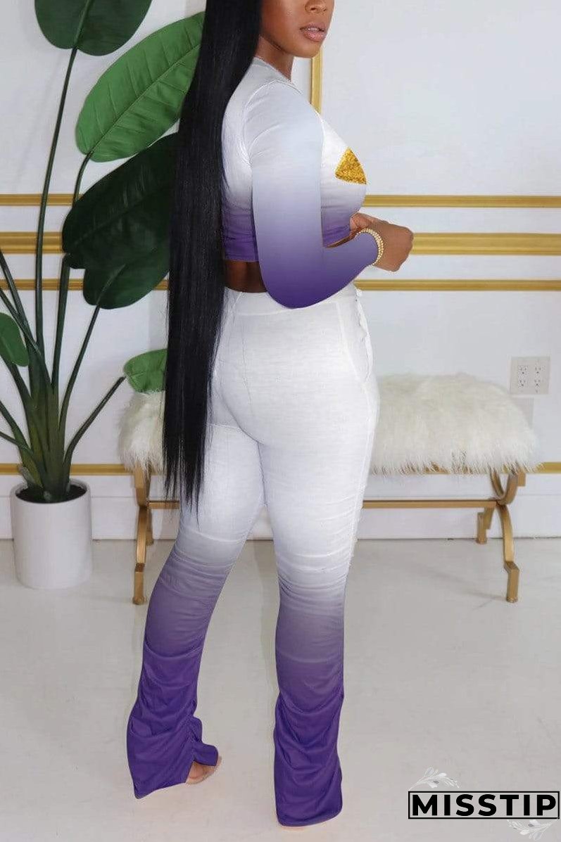 Fashion Gradual Change Lips Printed Set