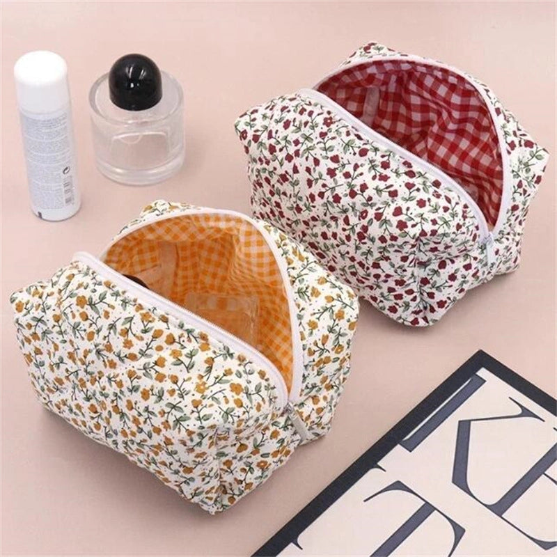 Hot Sale Floral Cosmetic Bag Portable Zipper Large Capacity Toiletry Bag Travel Cosmetic Storage Bag