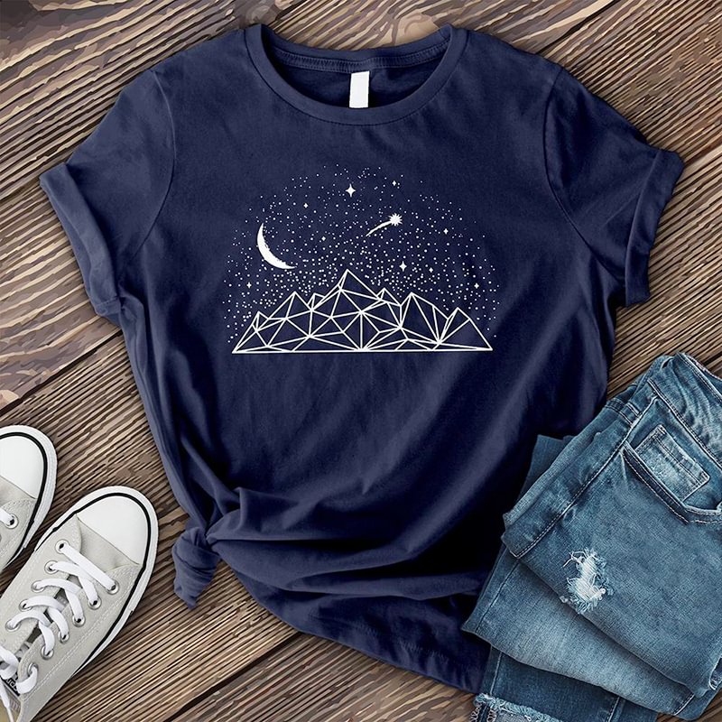   Starry Sky Geometric Pattern Printed Women's Casual T-shirt - Neojana