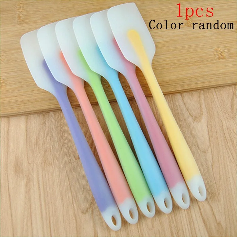 SUEF 1PCS All-in-one handle translucent silicone spatula butter cake spatula kitchen baking tool DIY @3