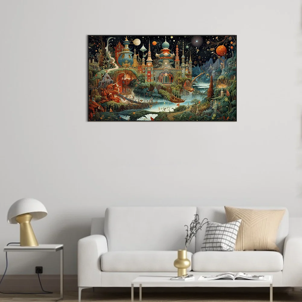 Partial AB Diamond Painting - Full Round Drill - Castle(Canvas|45*75cm)
