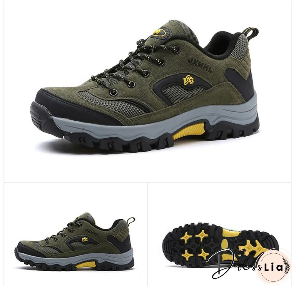 Fashion Men Shoes Comfortable Waterproof Outdoor Casual Shoes Lace-Up Rubber Sneakers