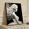 DIY Pearl Painting White Elegant Lady for Home Wall Decor(30x40cm)