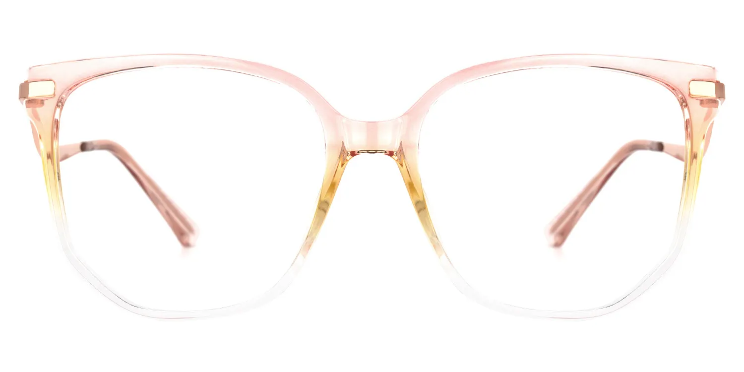 Lassie Rosa-Gelb Kristall Cateye Brille Rosa-Gelb