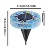 4Pcs LED Mosaic Solar Disk Light IP44 Waterproof Decorative Driveway Lamps Solar-Powered Ground Mosaic Disk Lamp for Outdoor Walkway Patio & Lawn