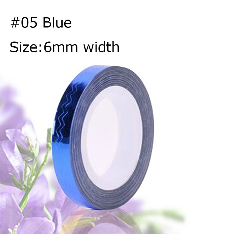 1mm 2mm 6mm Matte Glitter Nail Striping Tape Line Rainbow Multi Color Styling Tool Sticker Decal  DIY Decoration-Nail Inspo