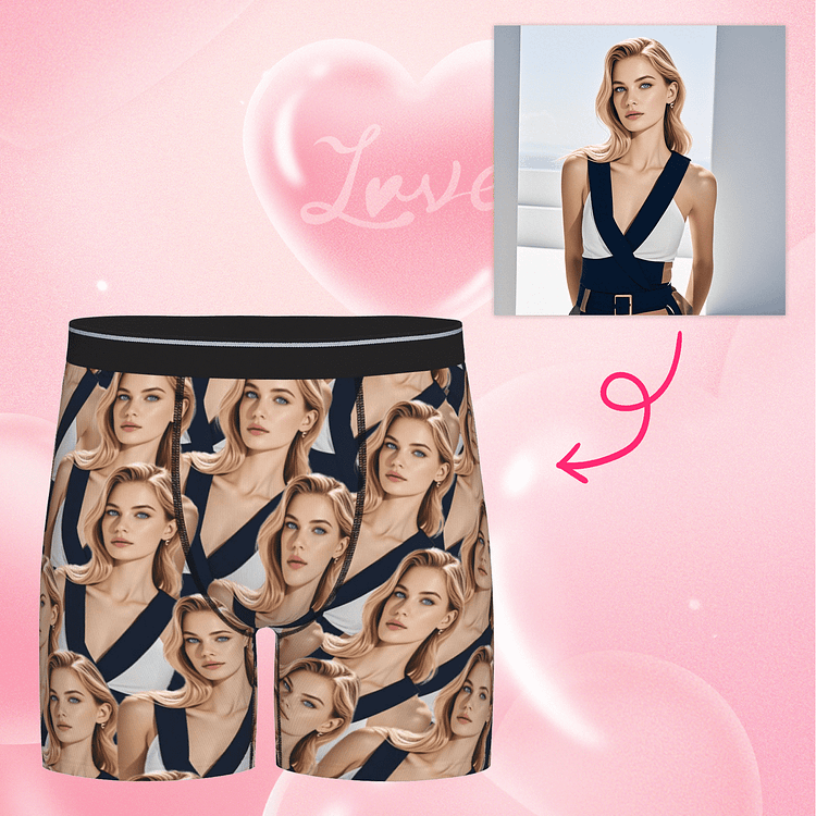 【Byxhuc】Personalized Boxers with Face on Them, Custom Boxers for Men With Face, Father Husband Boyfriend Gifts Christmas Birthday Valentines
