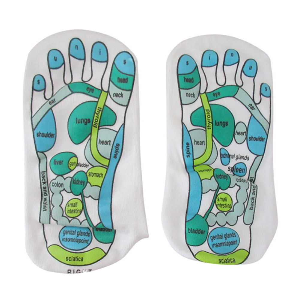 

2pcs Acupoint Illustration Foot Reflexology Socks Relieve Pain Plantar Sock, 501 Original