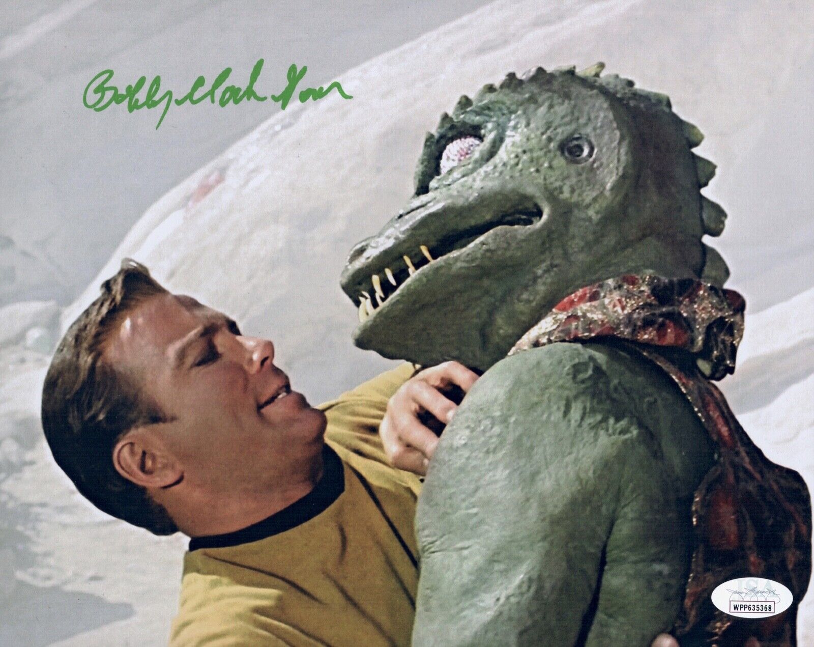 BOBBY CLARK Signed 8x10 GORN Photo Poster painting STAR TREK In Person Autograph JSA COA WPP