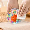 (US Local)[Upgrade]4Pcs Acrylic Special Shape Flower DIY Waterproof Diamond Painting Coaster